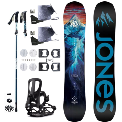 Splitboard set JONES Frontier Black + pásy + vázání + hole
