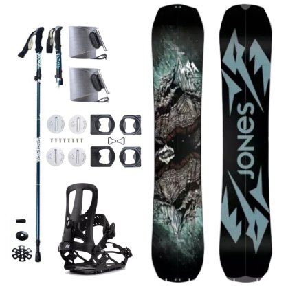 Splitboard set JONES Mountain Twin Black + pásy + vázání + hole