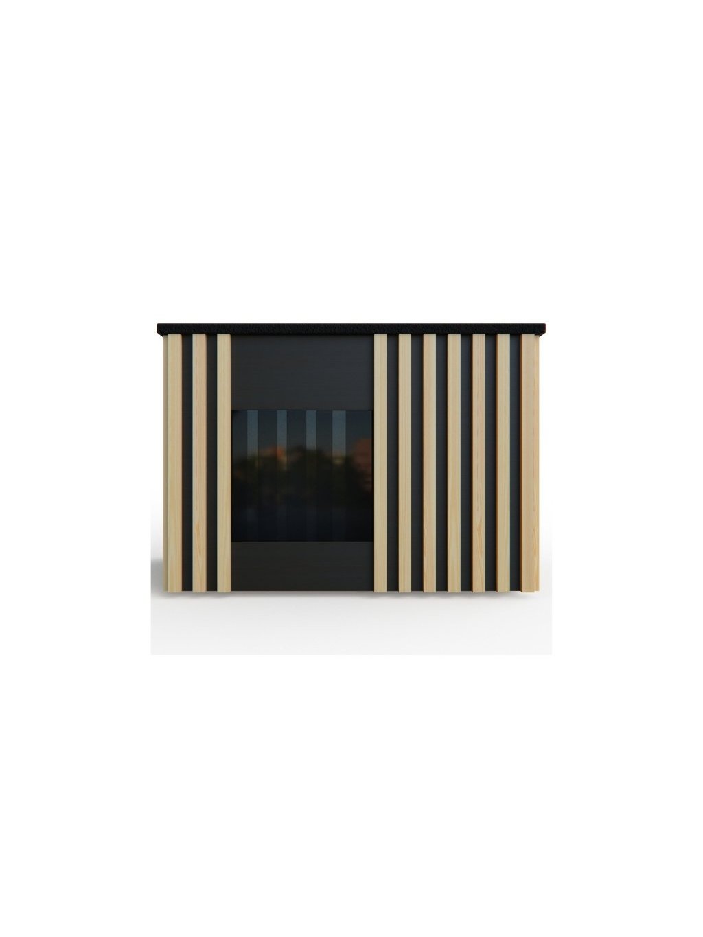 Psia búda XXL MODERN ELEGANCE – zateplená, drevená, so závesom