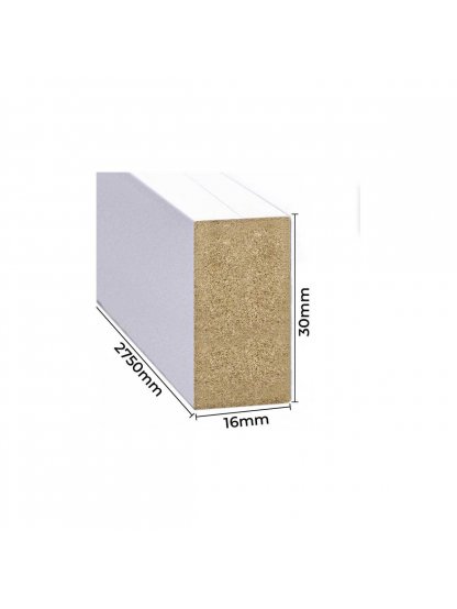 Drevené lamely na stenu biela mat 3cm x 1,6cm x 275cm