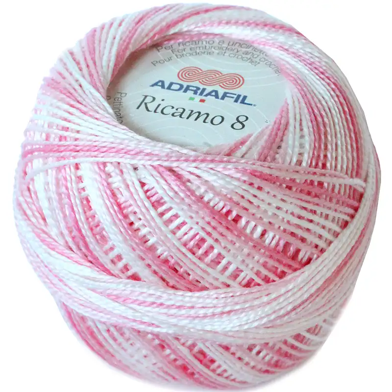 Adriafil Ricamo 8 - 51 Růžový melír