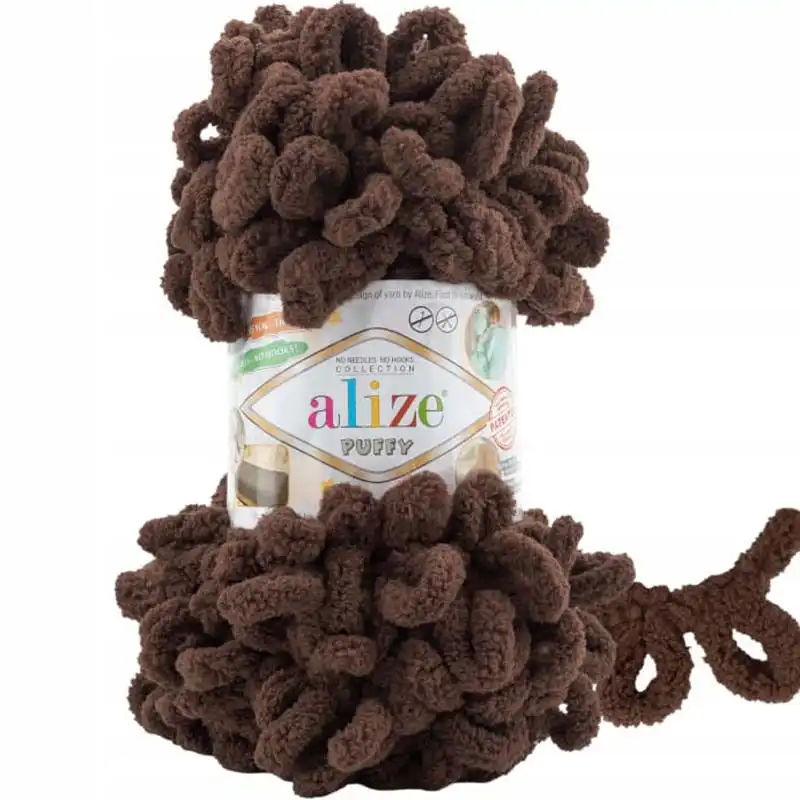 Alize Příze Puffy 493 tmavá káva