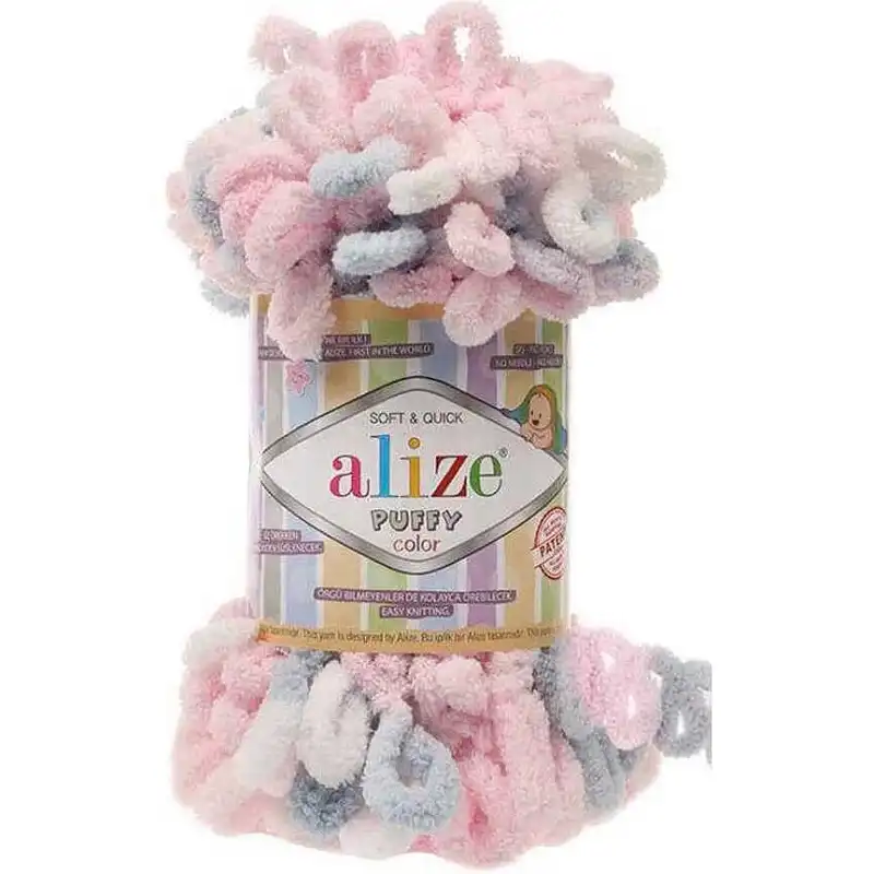 Pletací příze Alize Puffy color 100 g Varianta: 1 (5864) růžová nejsv., Balení: 1 ks