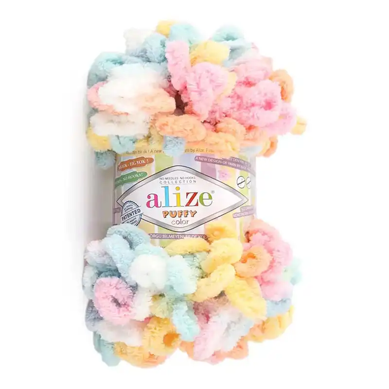 Pletací příze Alize Puffy color 100 g Varianta: 26 (6521) oranžová, Balení: 1 ks
