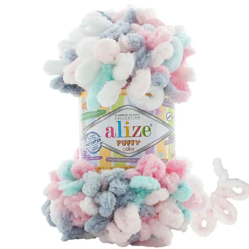 Alize Příze Puffy color 6529 unicorn s šedou
