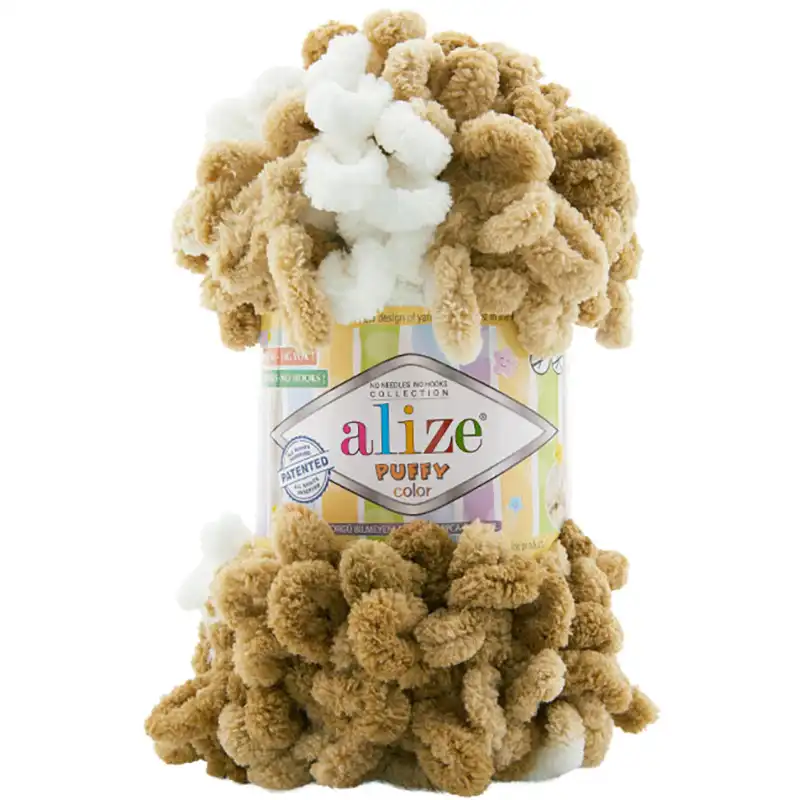 Alize Příze Puffy color 8054 hnědo-světlá
