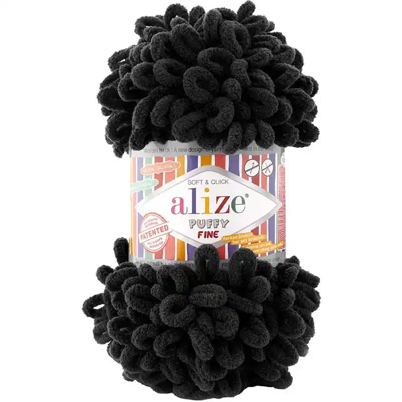 Alize Příze Puffy FINE 1060 černo-hnědá