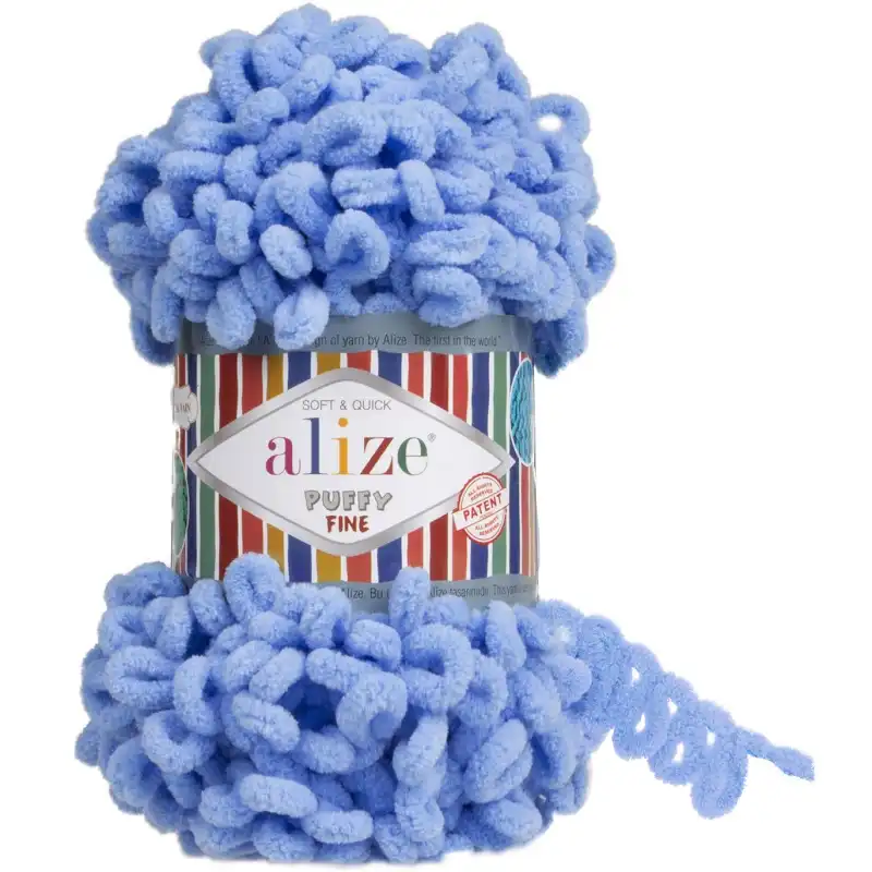 Alize Příze Puffy FINE 112 modrá
