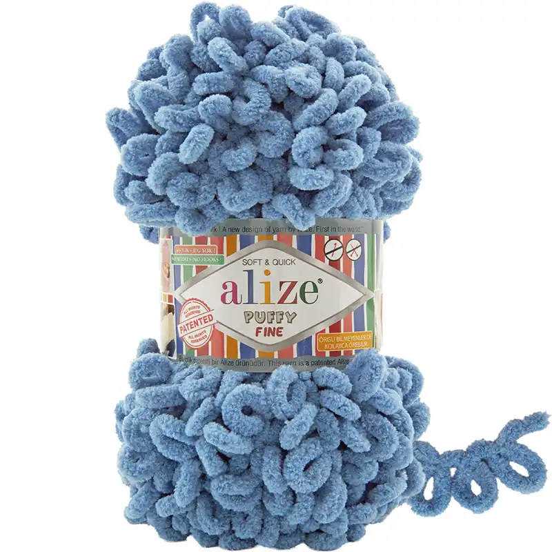 Alize Příze Puffy FINE 374 jeansová