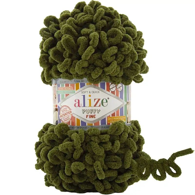 Alize Příze Puffy FINE 620 olivová