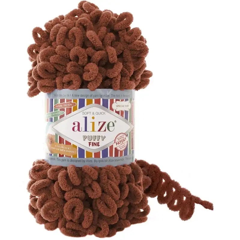 Alize Příze Puffy FINE 90 terracota