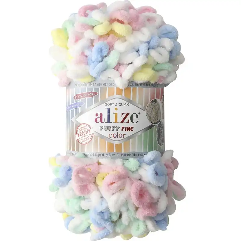 Alize Příze Puffy FINE color 5949 barevná