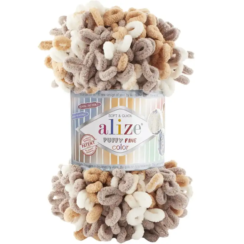 Alize Příze Puffy FINE color 6403 béžové odstíny