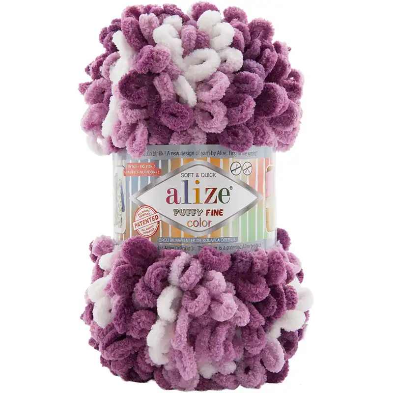 Alize Příze Puffy FINE color 8056 fialovo-světlá