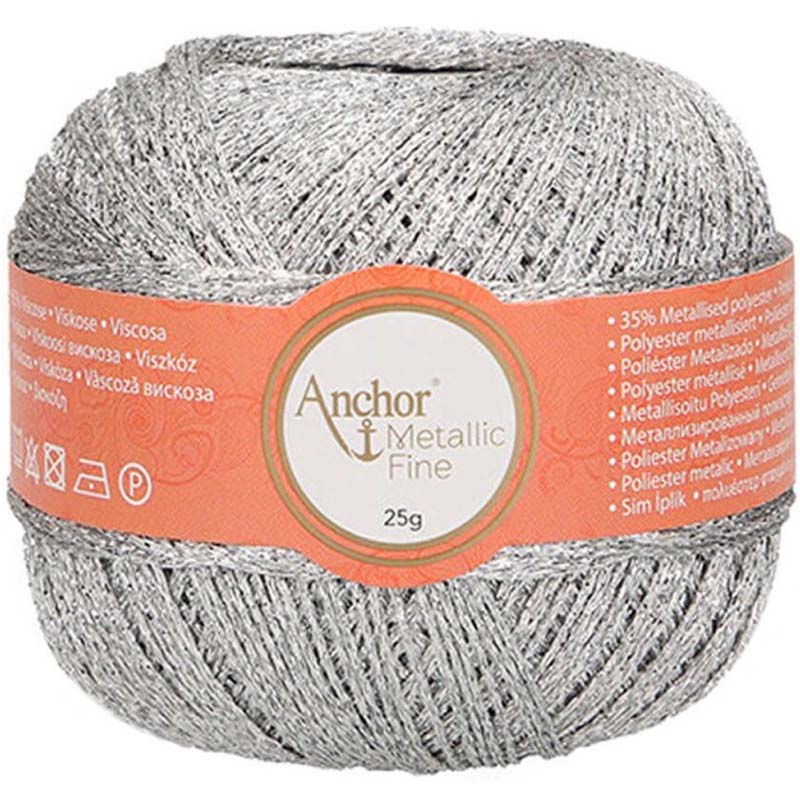 Anchor Artiste Metallic fine 301 Stříbrná