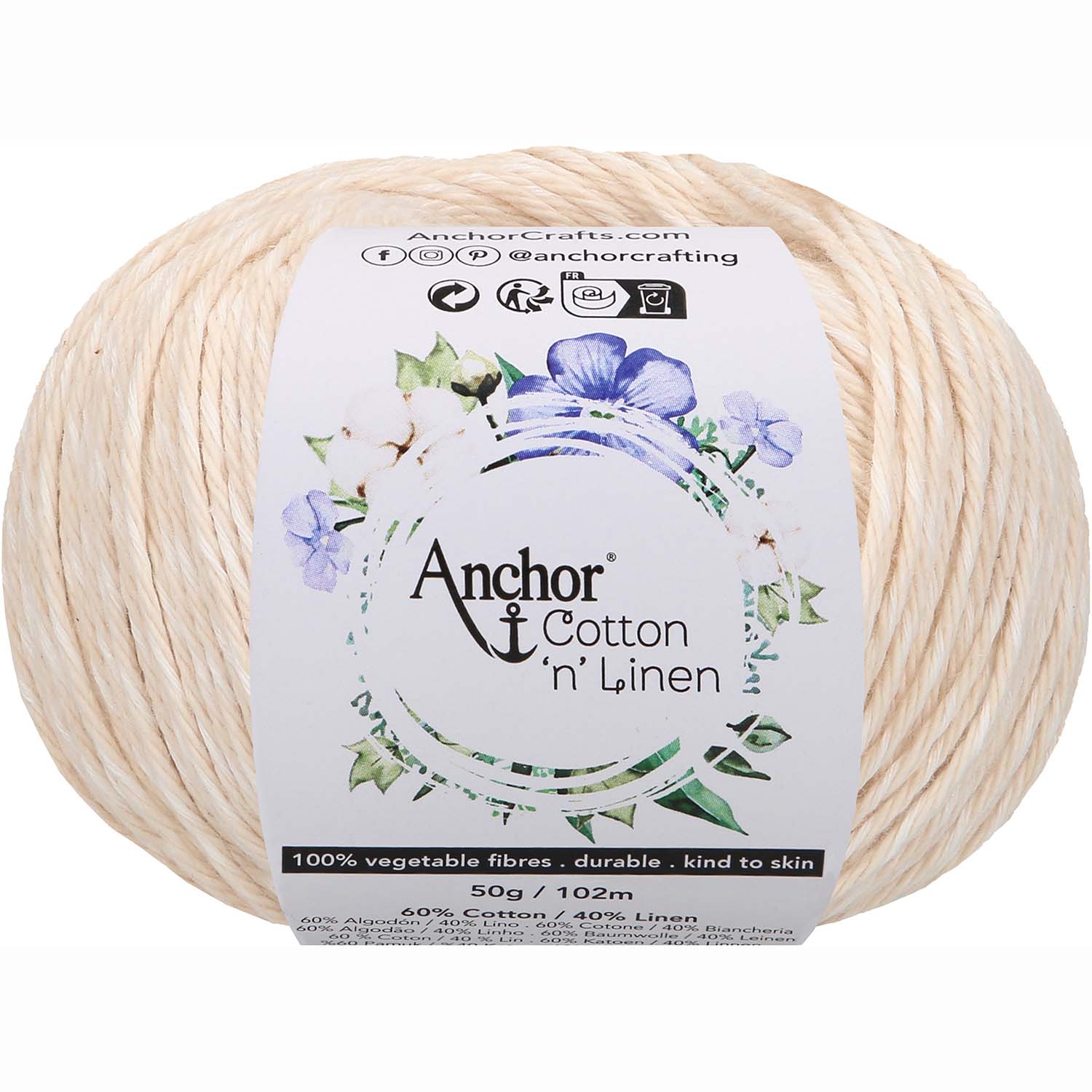 Anchor Cotton ‚n‘ Linen 1 Režná bílá