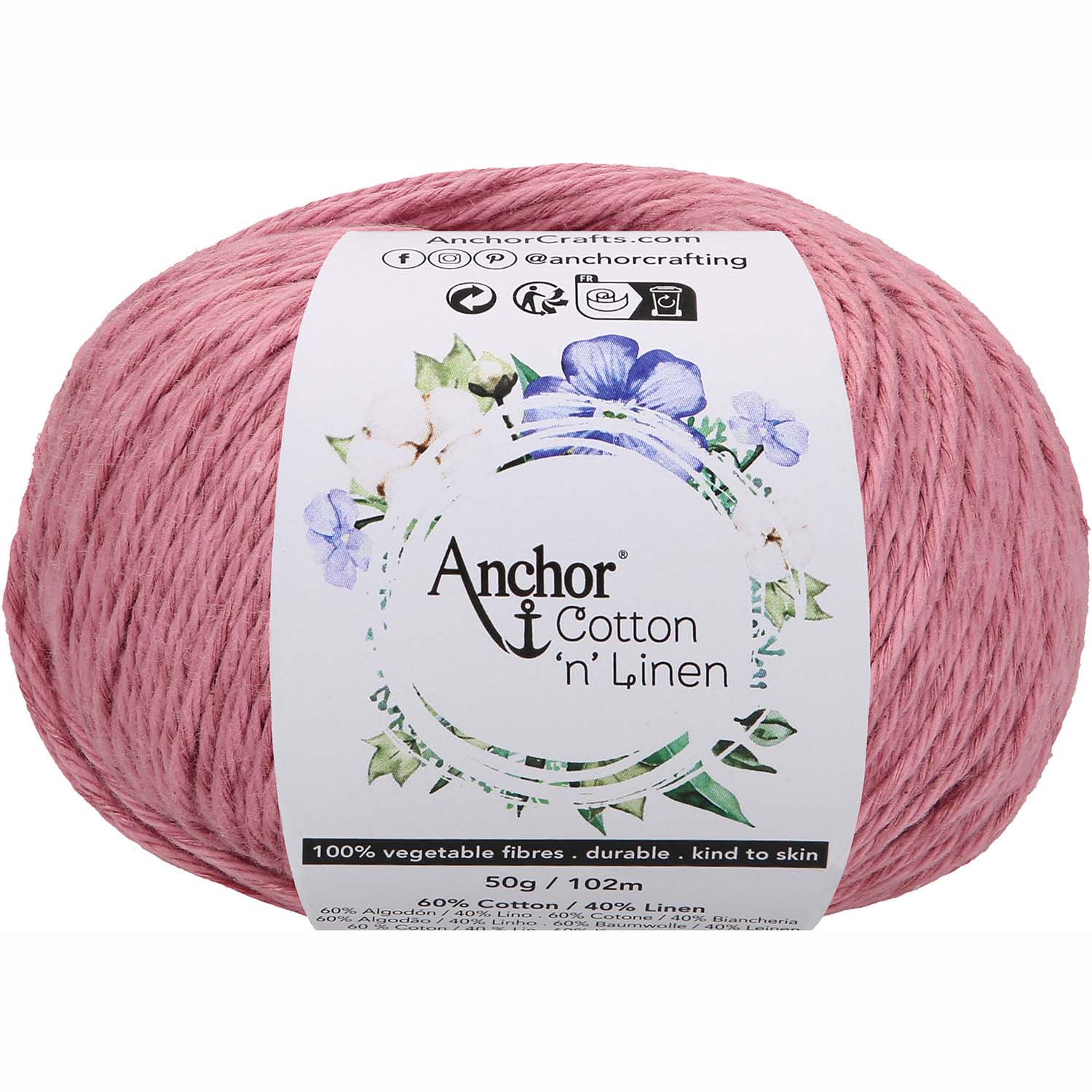 Anchor Cotton ‚n‘ Linen 18 Starorůžová