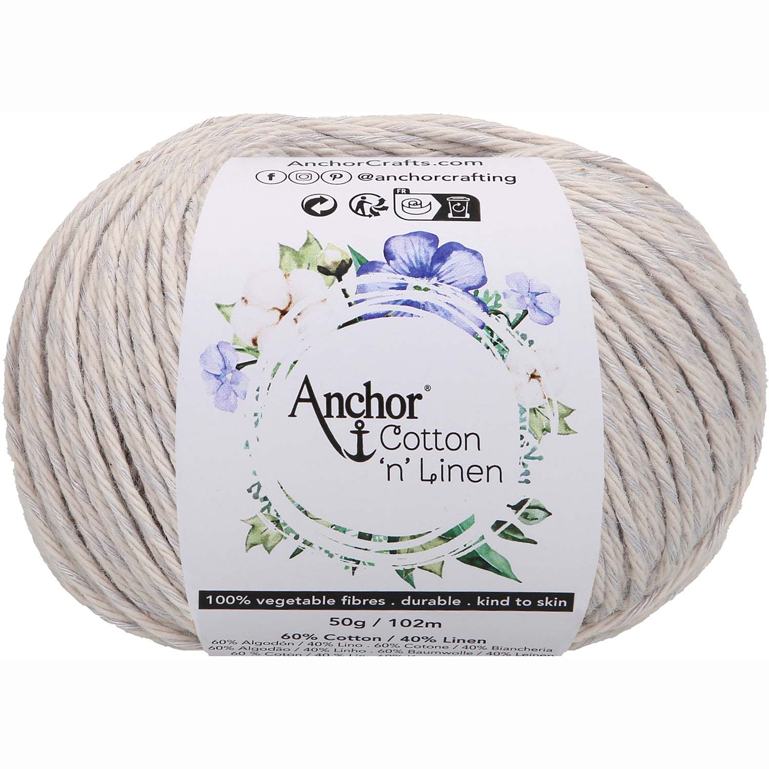 Anchor Cotton ‚n‘ Linen 6 Světle šedá