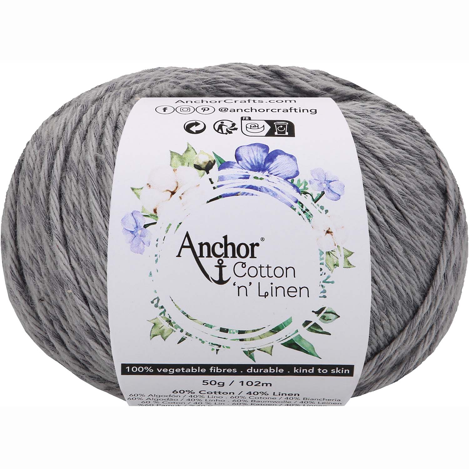 Anchor Cotton ‚n‘ Linen 7 Šedá