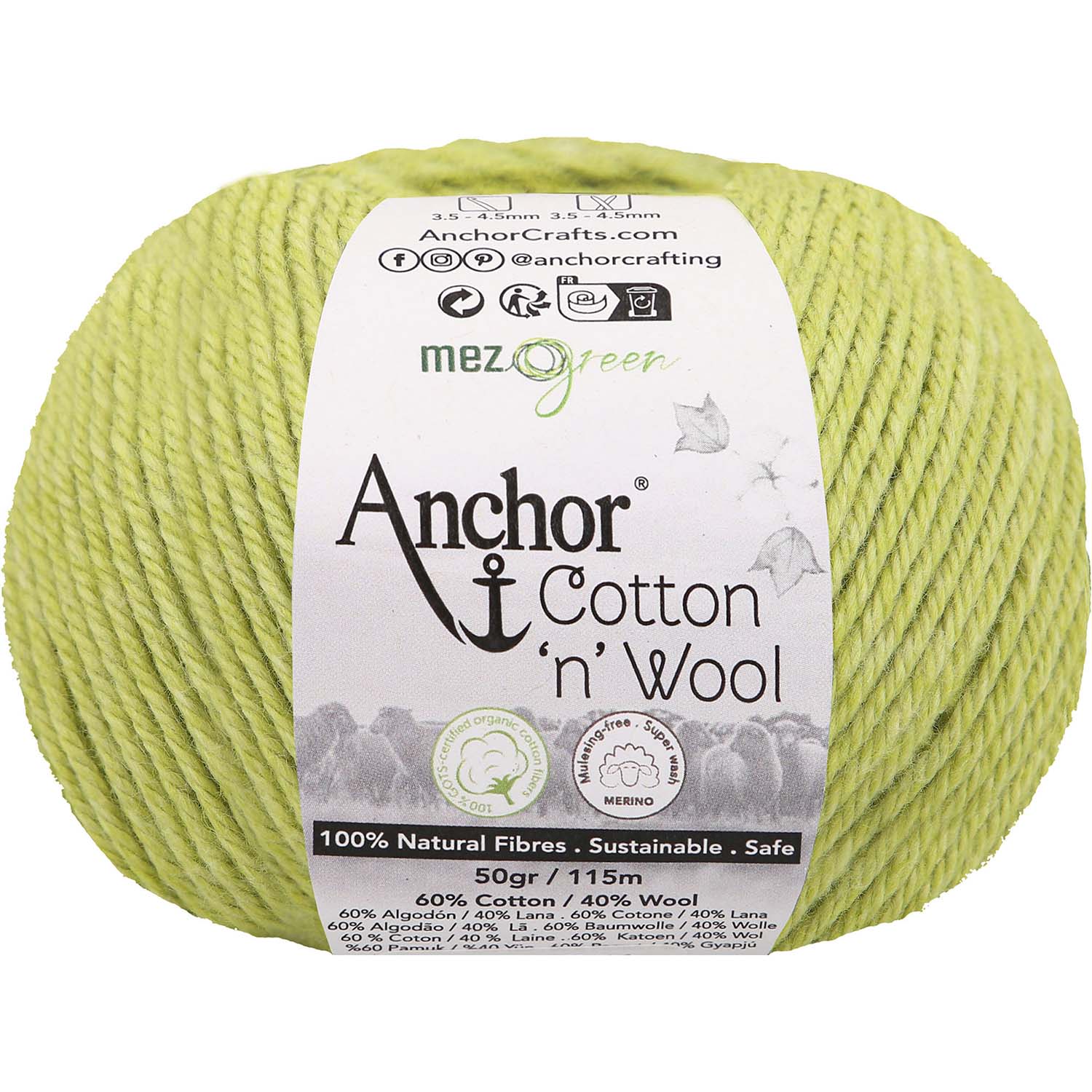 Anchor Cotton Wool 254 Žlutozelená