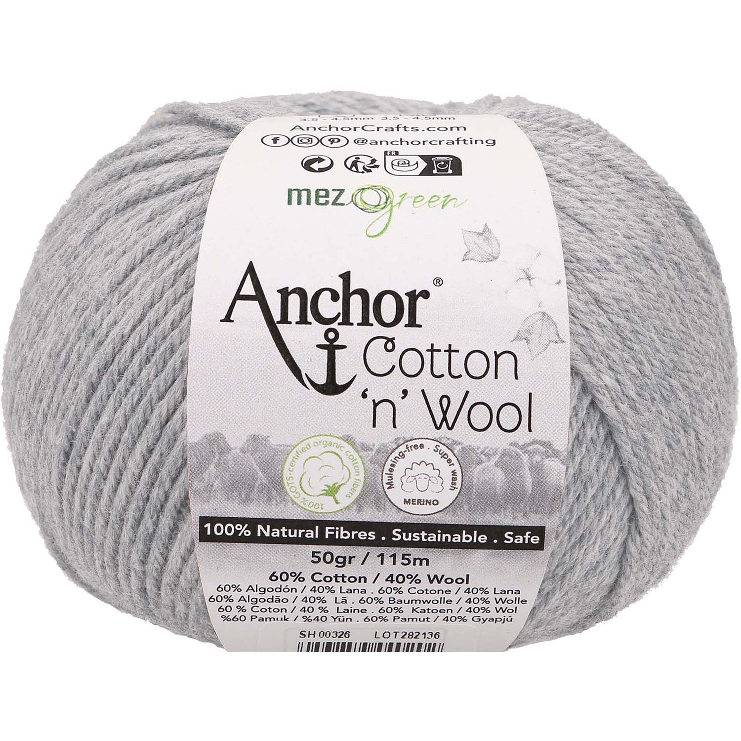Anchor Cotton Wool 398 Šedý Opalit