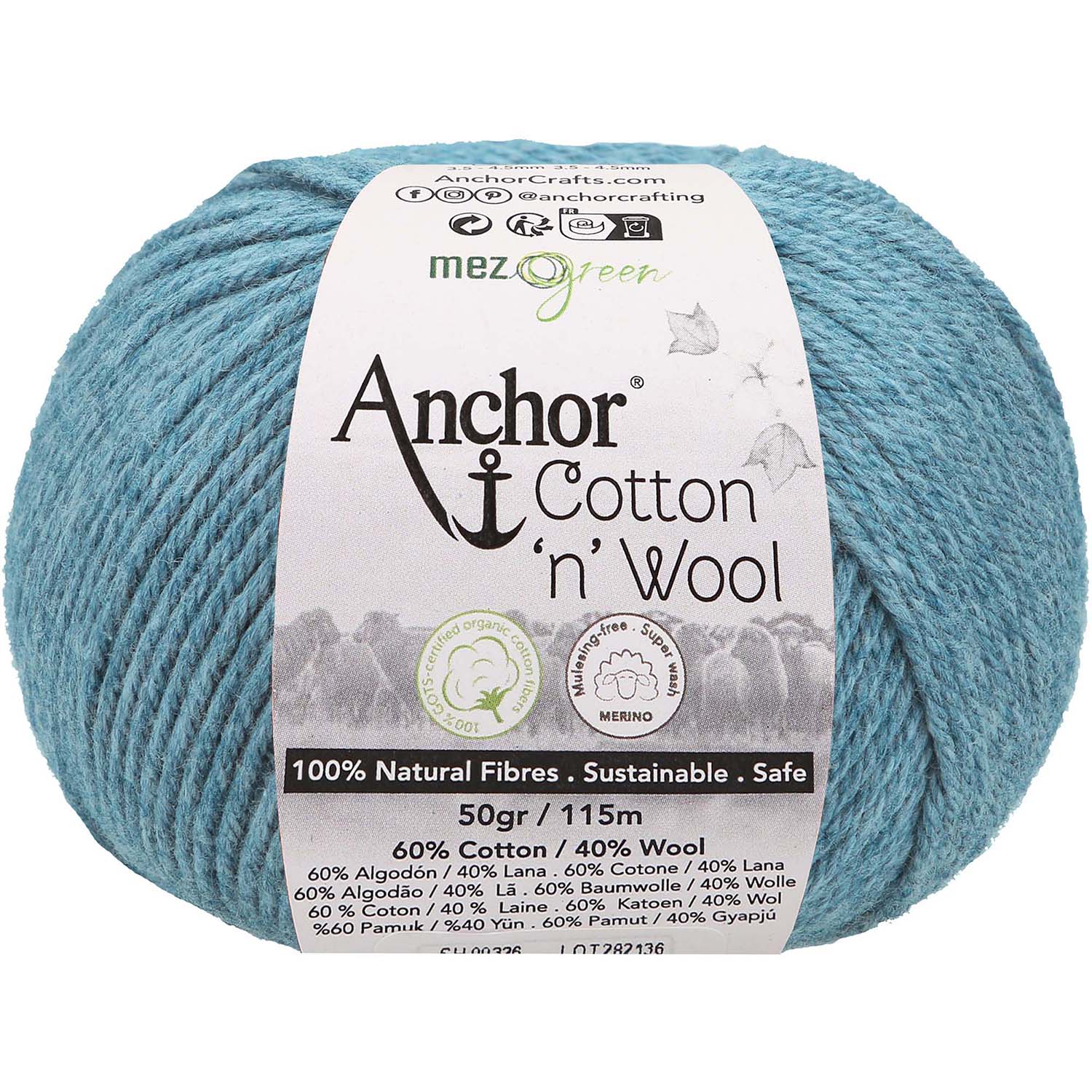 Anchor Cotton Wool 400 Modrý Topaz