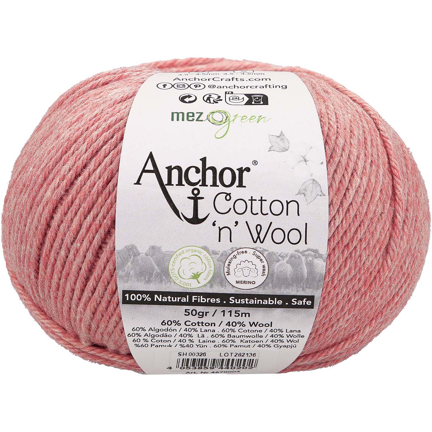 Anchor Cotton Wool 895 Růžový Topaz