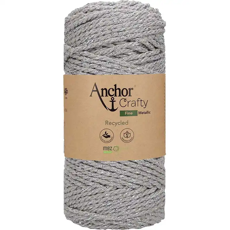 Anchor Crafty fine Metallic 501 Šedá