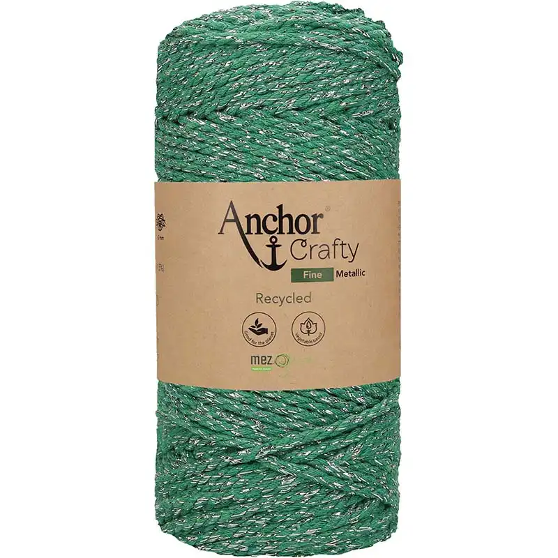 Anchor Crafty fine Metallic 504 Zelená