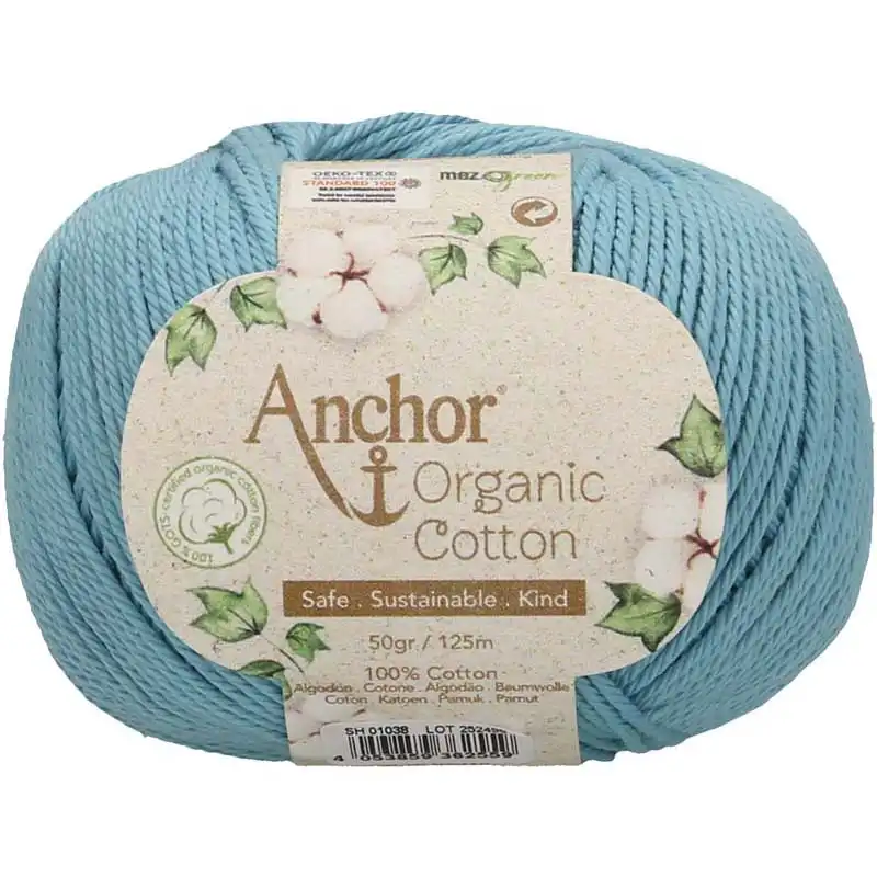 Anchor Organic Cotton 1038 Akvamarín