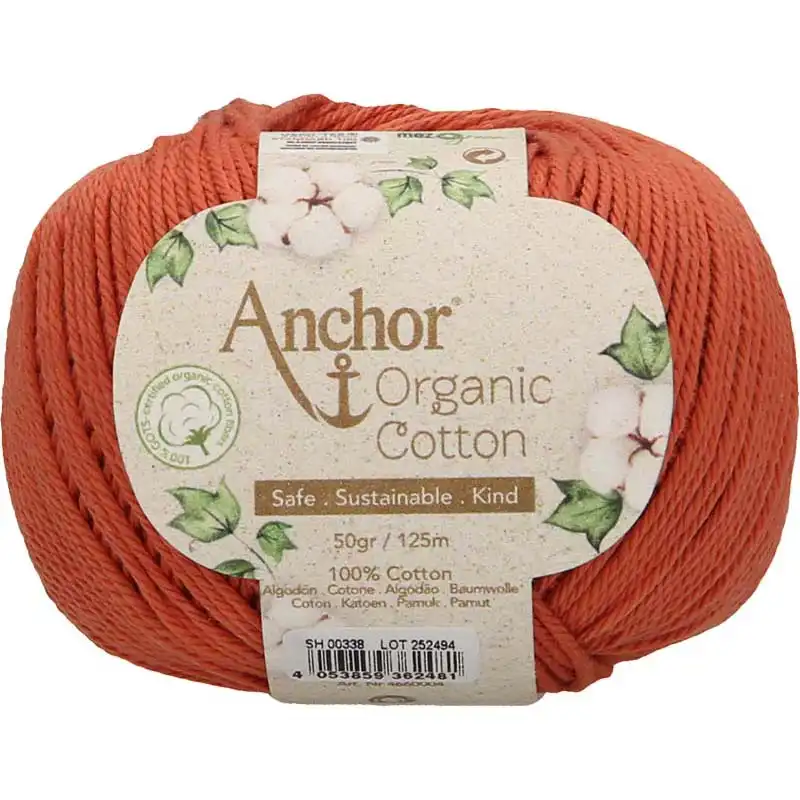 Anchor Organic Cotton 338 Červenohnědá