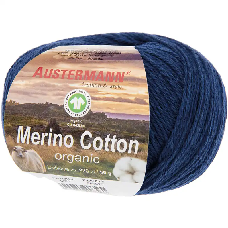 Austermann Merino Cotton 22 Modrá