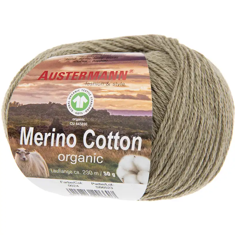Austermann Merino Cotton 24 Šedozelená