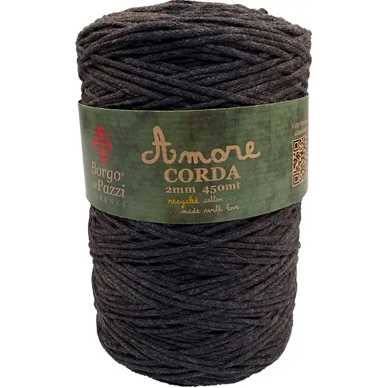 Borgo de Pazzi Amore CORDA 2mm Antracitová 916