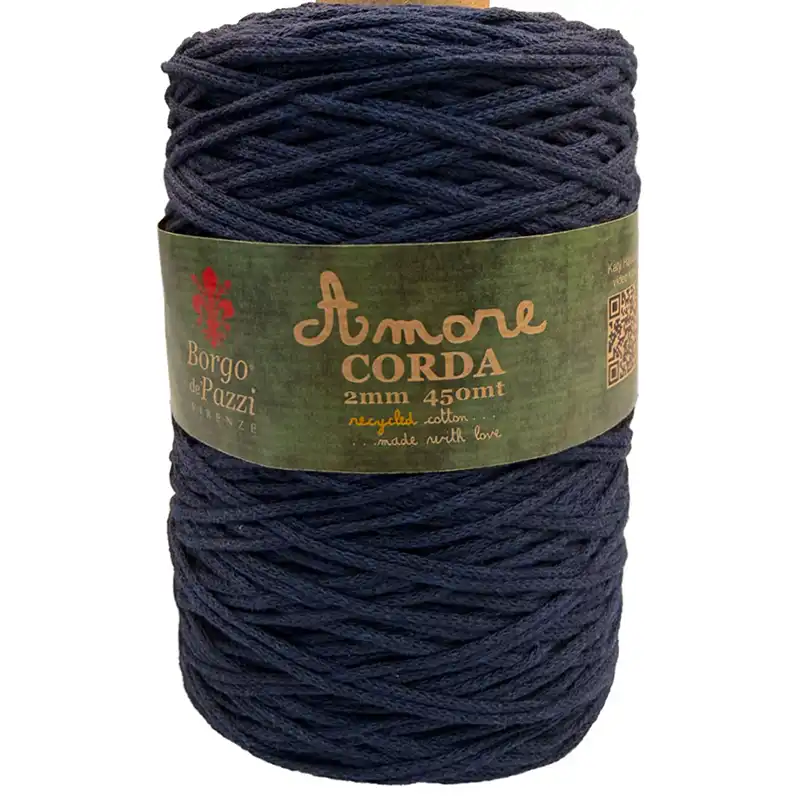 Borgo de Pazzi Amore CORDA 2mm Námořnická modrá 914