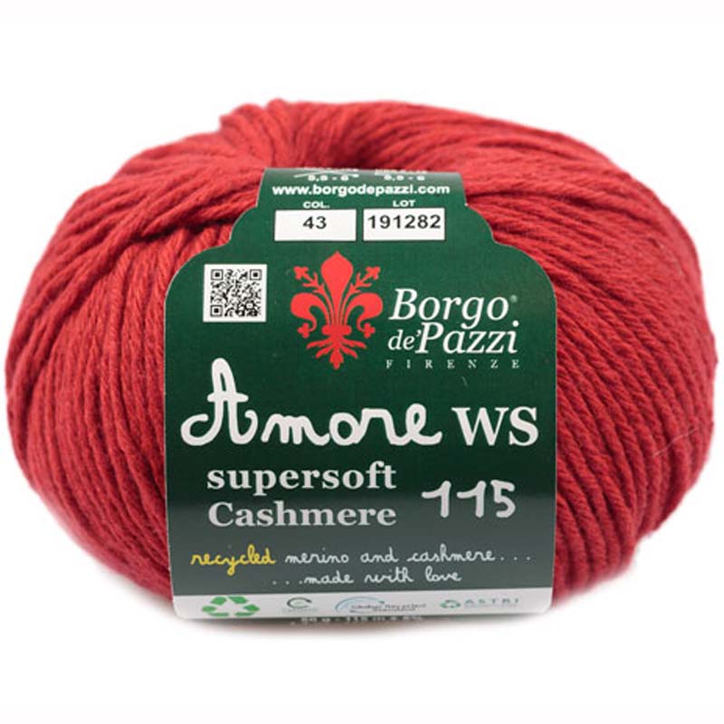 Borgo de' Pazzi Amore WS Super soft Cashmere 115 Červená 43