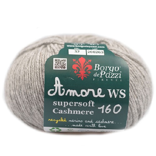 Borgo de' Pazzi Amore WS Super soft Cashmere 160 perla 32