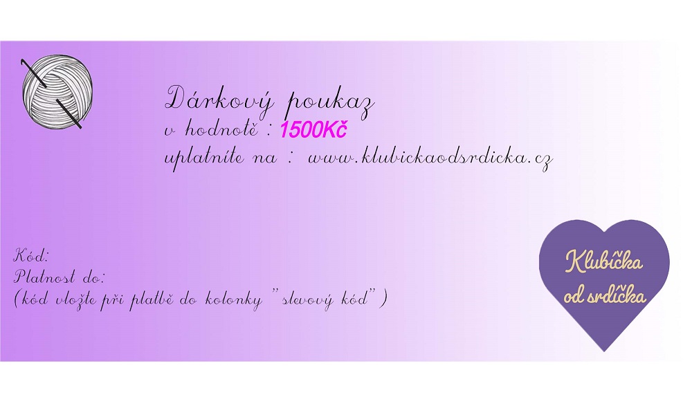 Dárkový poukaz 1500Kč