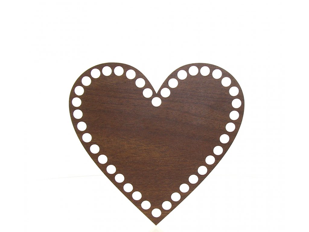 Dno na košík Walnut, srdce 15cm