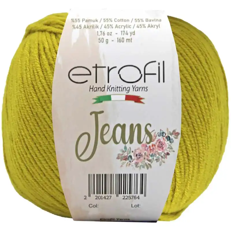 Jeans Etrofil 046 hořčicově zelená