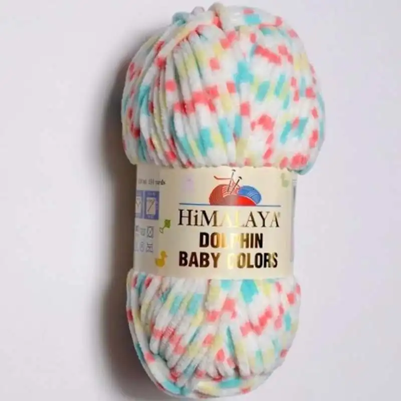Pletací žinylková příze Dolphin Baby Colors 100 g Varianta: 3 (80415) bílá oranžová, Balení: 1 ks