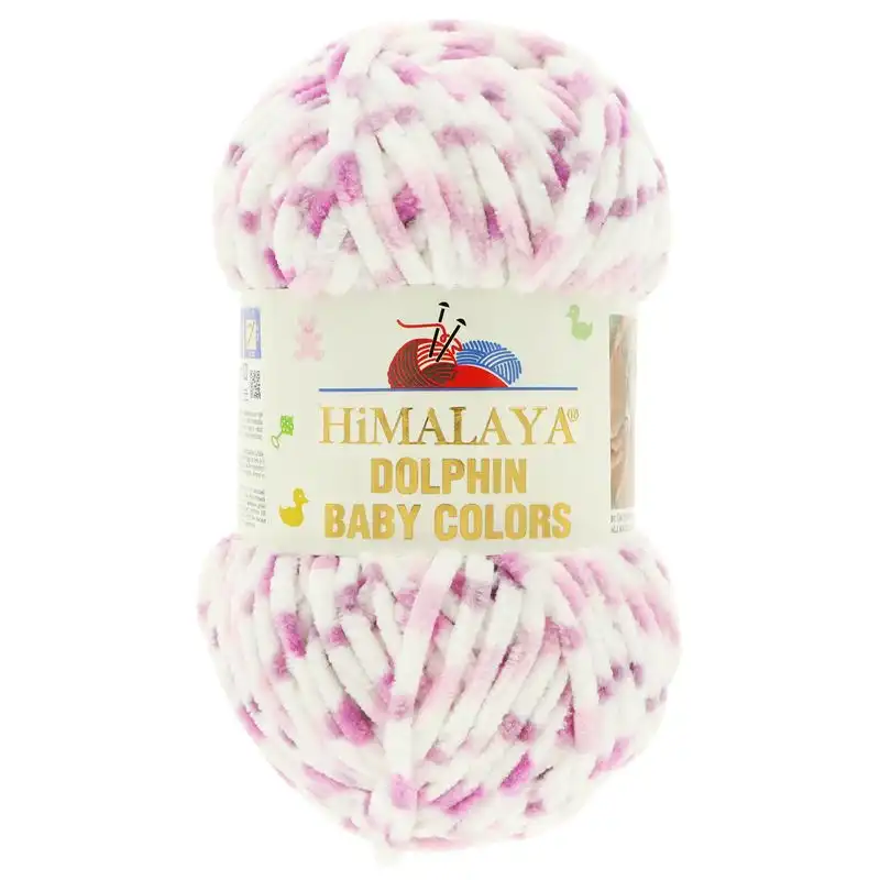 Pletací žinylková příze Dolphin Baby Colors 100 g Varianta: 5 (80419) bílá fialová, Balení: 1 ks