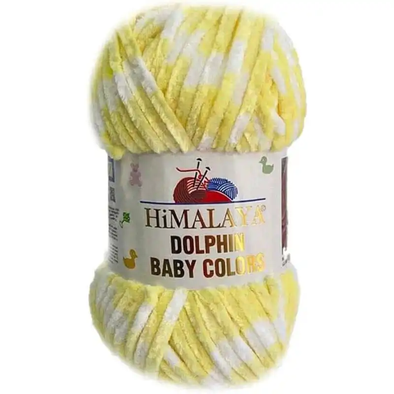 Pletací žinylková příze Dolphin Baby Colors 100 g Varianta: 14 (80426) žlutá, Balení: 1 ks