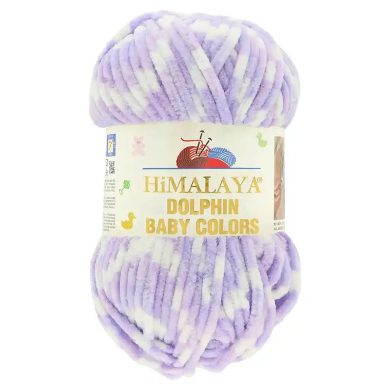 Pletací žinylková příze Dolphin Baby Colors 100 g Varianta: 15 (80429) fialová sv. bílá, Balení: 1 ks
