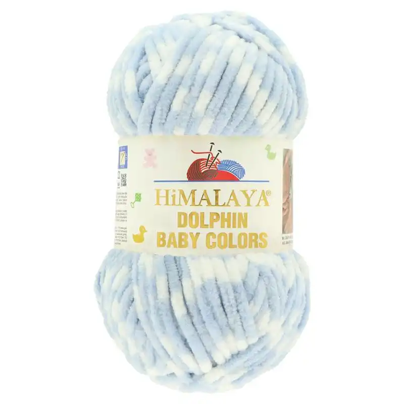 Pletací žinylková příze Dolphin Baby Colors 100 g Varianta: 6 (80430) modrá světlá bílá, Balení: 1 ks