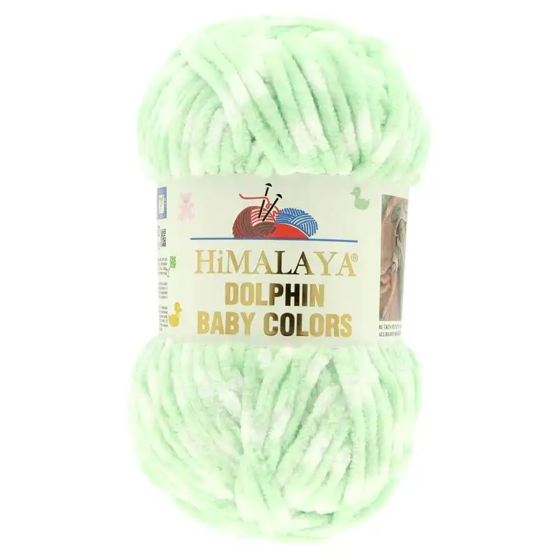Pletací žinylková příze Dolphin Baby Colors 100 g Varianta: 8 (80431) zelená pastelová sv., Balení: 1 ks