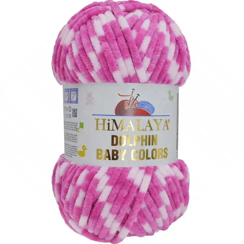 Pletací žinylková příze Dolphin Baby Colors 100 g Varianta: 17 (80435) růžová bílá, Balení: 1 ks