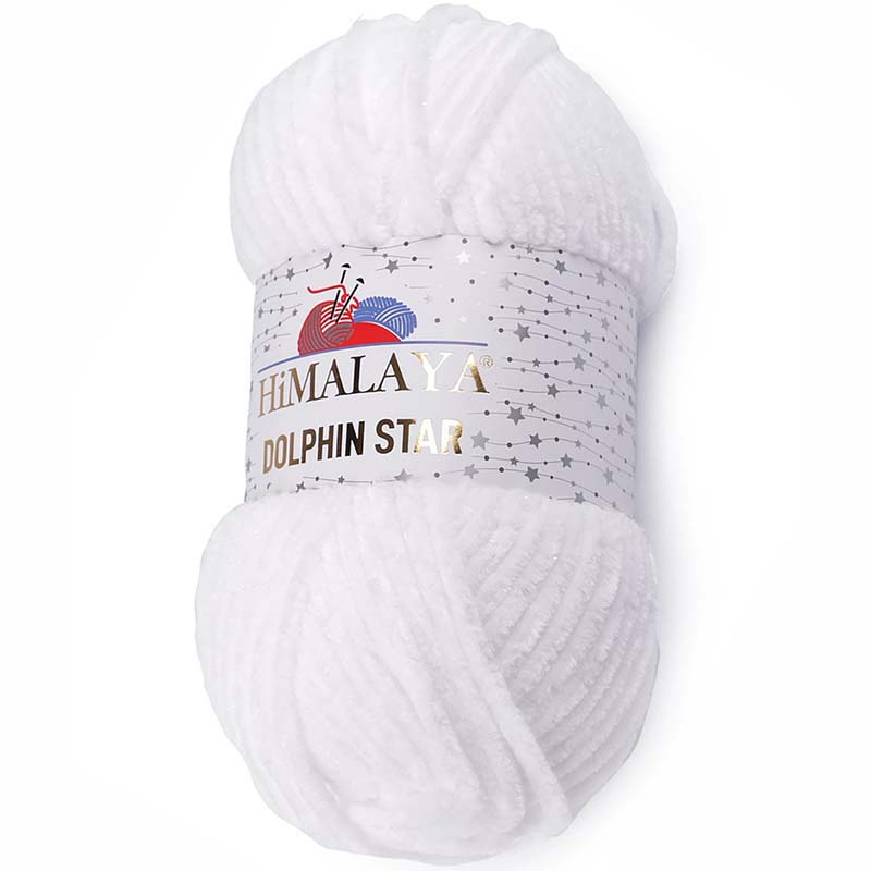 Pletací žinylková příze s lurexovým vláknem Dolphin Star 100 g Varianta: 1 (92101) bílá, Balení: 1 ks