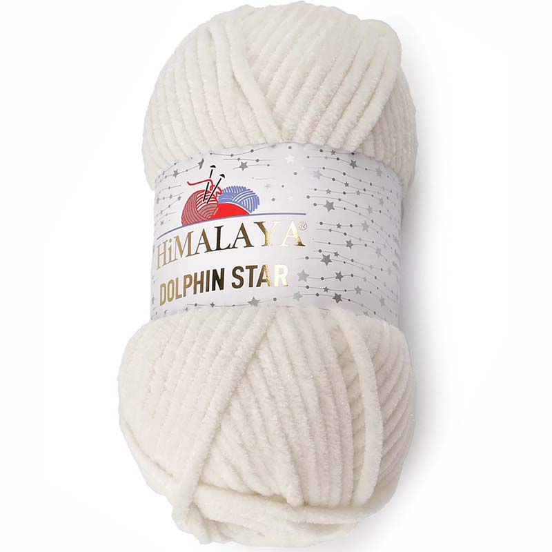 Pletací žinylková příze s lurexovým vláknem Dolphin Star 100 g Varianta: 2 (92108) krémová nejsvět., Balení: 1 ks