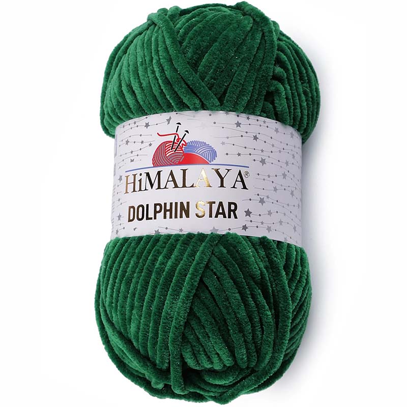 Pletací žinylková příze s lurexovým vláknem Dolphin Star 100 g Varianta: 10 (92131) zelená tmavá, Balení: 1 ks